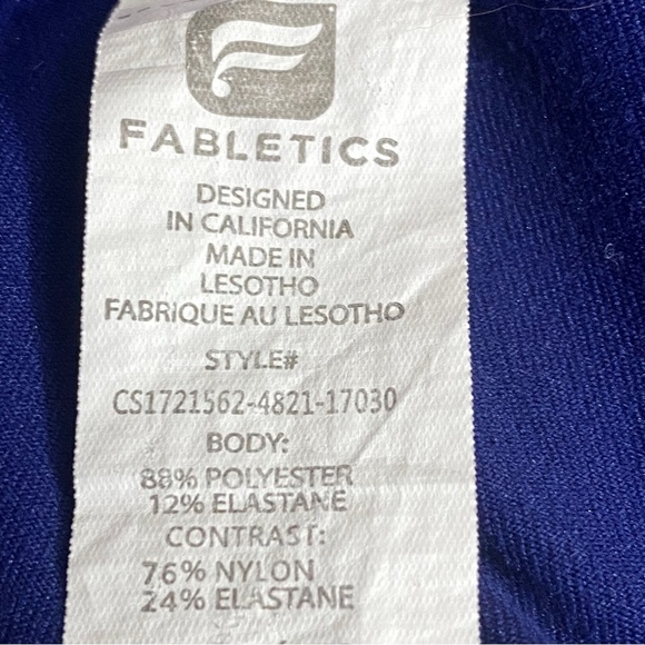 FABLETICS workout exercise color blocked mesh stripe leggings polyester knit S - Picture 5 of 7